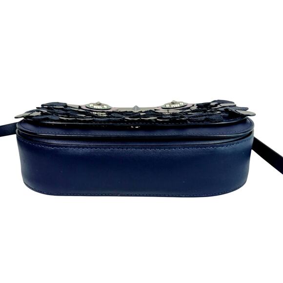 Kate Spade Zibbi Medium Flap Owl Navy Shoulder Bag - Picture 6 of 9